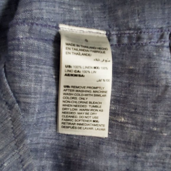 Chico's Women's No Iron 3/4 Sleeve Linen Button Front Vacat Shirt Size 0/US(4/6) - Picture 15 of 15